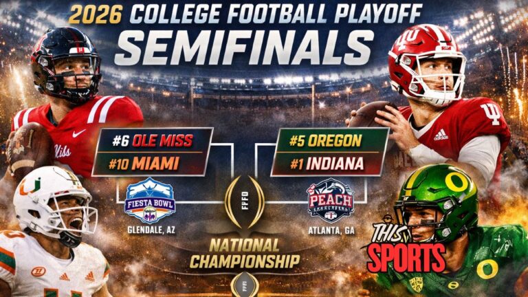 College Football Playoff semifinals preview featuring Ole Miss vs Miami and Oregon vs Indiana