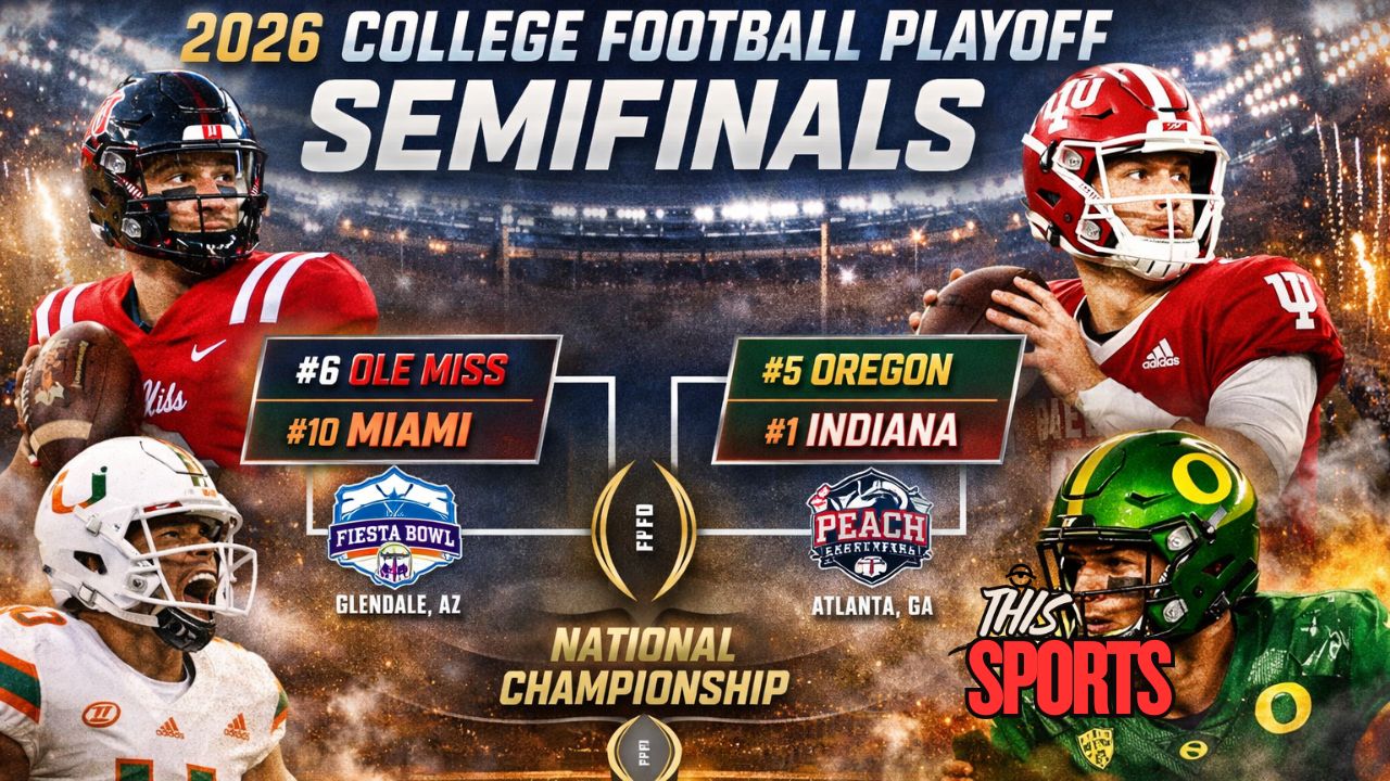 College Football Playoff semifinals preview featuring Ole Miss vs Miami and Oregon vs Indiana