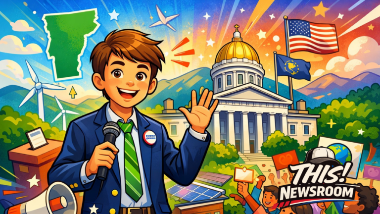 A 14-year-old candidate, Dean Roy, is running for governor of Vermont, igniting debate over youth leadership, legal limits, and the future of American politics.