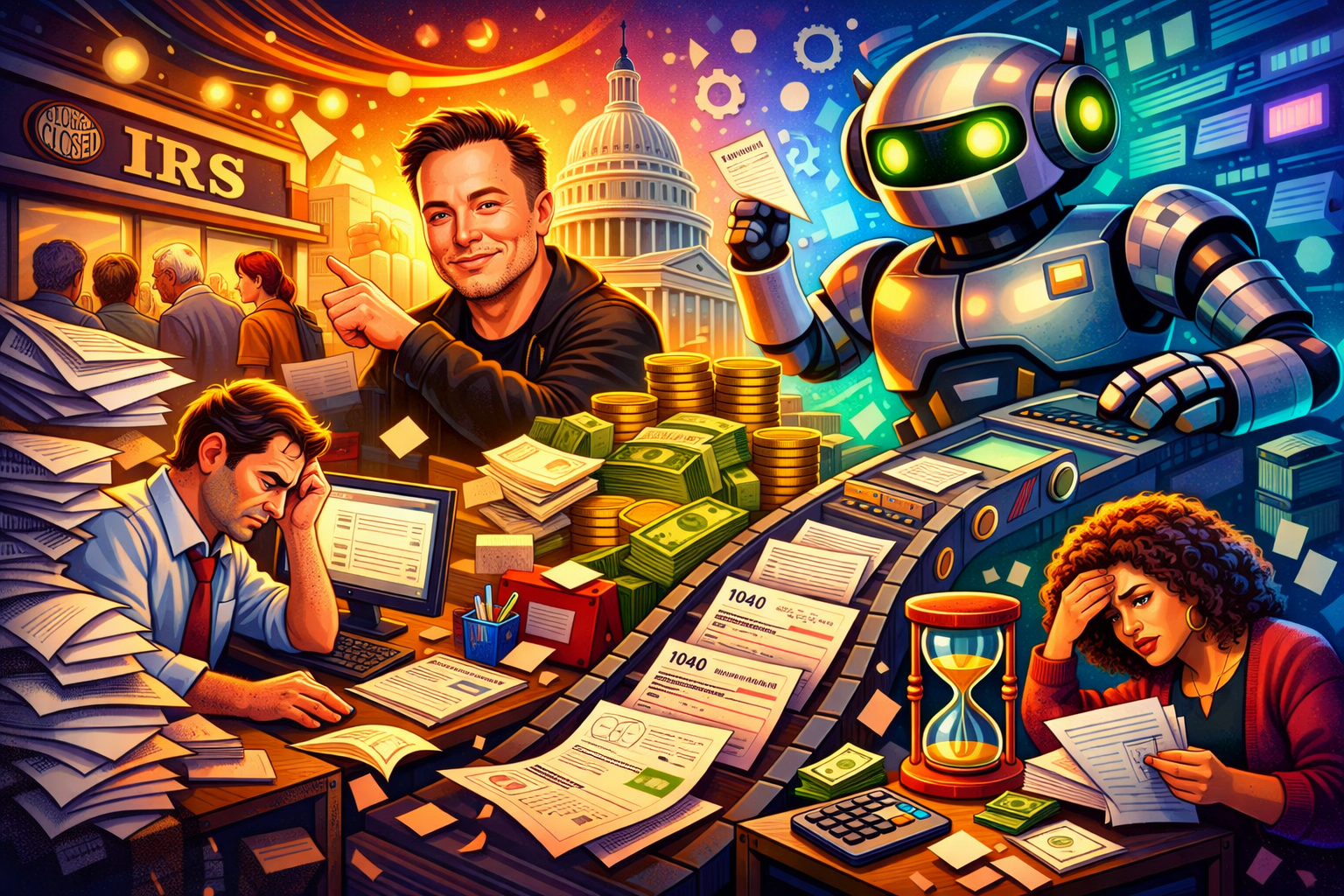 IRS Struggles During Tax Season After Staffing Cuts Linked to Musk DOGE Effort