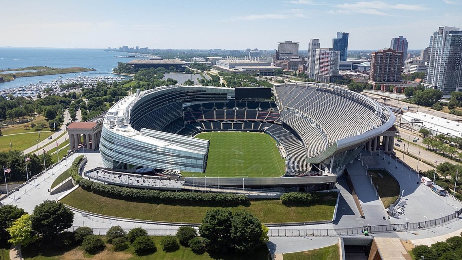 Soldier Field stadium on the Chicago lakefront, one of the sites in the Bears stadium debate