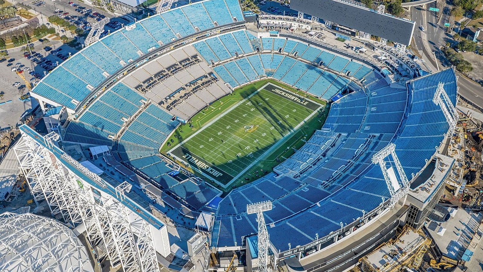 Exterior view of EverBank Stadium, the Jacksonville Jaguars' home field