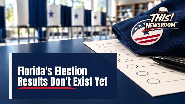 Florida election results explained: a close-up of an 'I Voted' sticker and a ballot on an early voting table