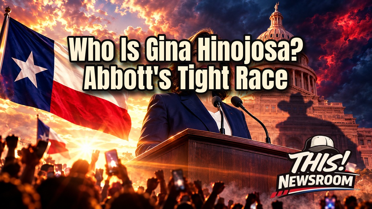 Gina Hinojosa, Democratic nominee for Texas governor, in a dramatic portrait before the Texas Capitol at sunset