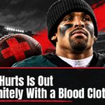 Editorial illustration of Jalen Hurts in an Eagles jersey for the Jalen Hurts blood clot injured reserve story