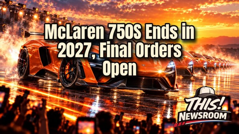 McLaren 750S supercar under golden-hour light as McLaren 750S production heads toward its 2027 end