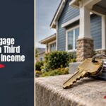 Suburban street of single-family homes in soft slate light, illustrating the record mortgage payment share for median buyers