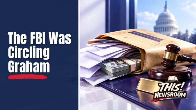 Navatek bribery probe: FBI case folder and cash stacked on a desk beside a Capitol Hill nameplate