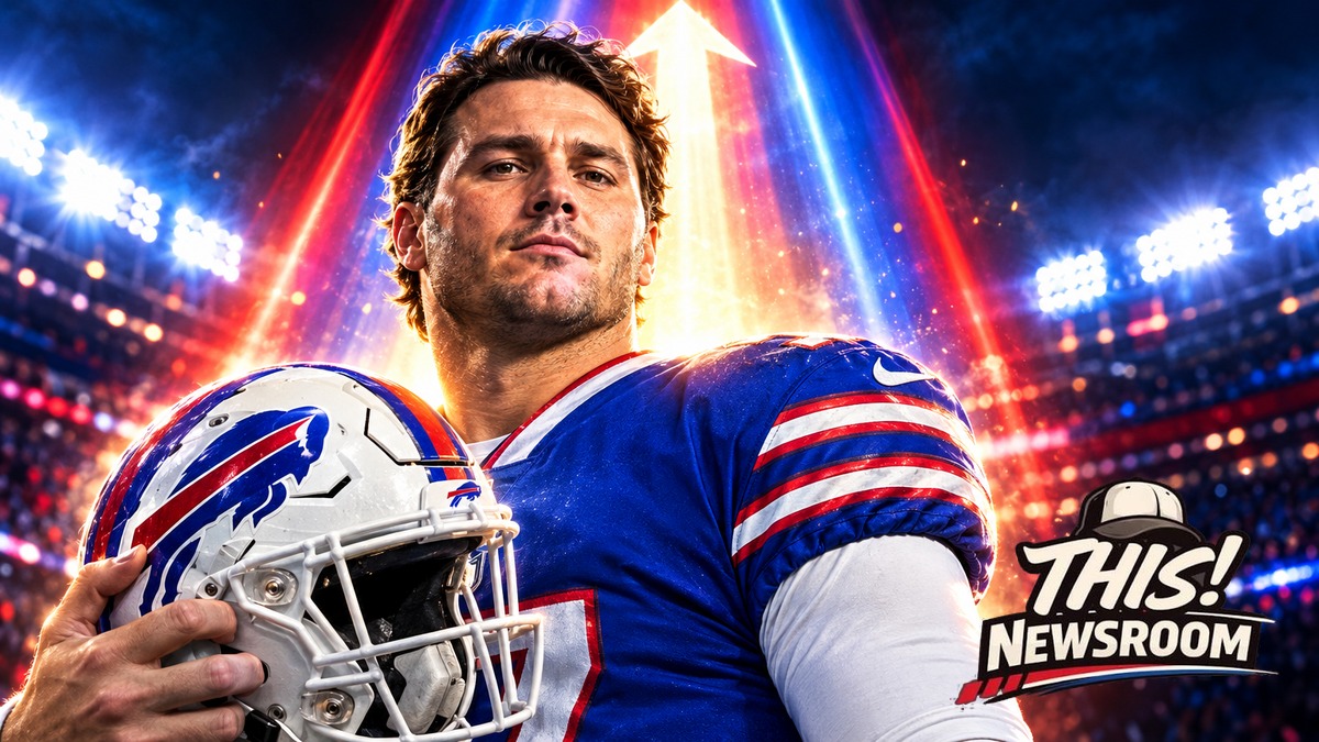 Buffalo Bills quarterback Josh Allen charging downfield as the NFL QB rankings No. 1 pick