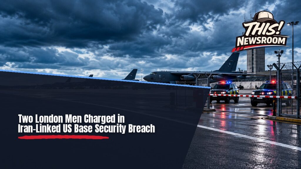 RAF Fairford charges: the runway and control tower at a US-run air base in England
