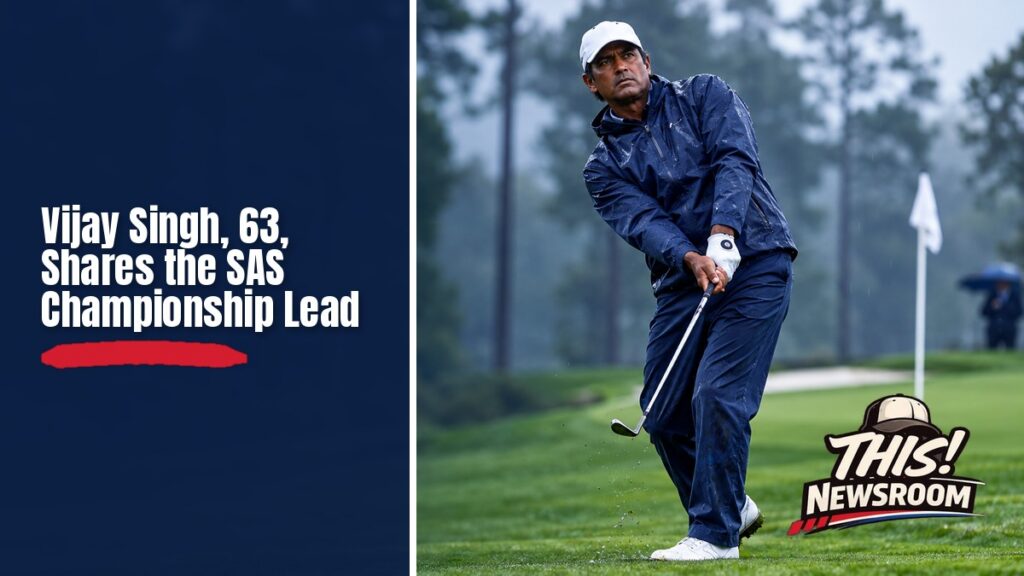 Golfer in a rain jacket at Prestonwood Country Club during the SAS Championship in Cary, North Carolina