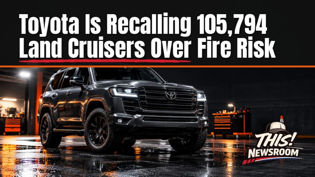Toyota Land Cruiser SUV parked in a driveway for the Toyota Land Cruiser recall over a fuel leak fire risk