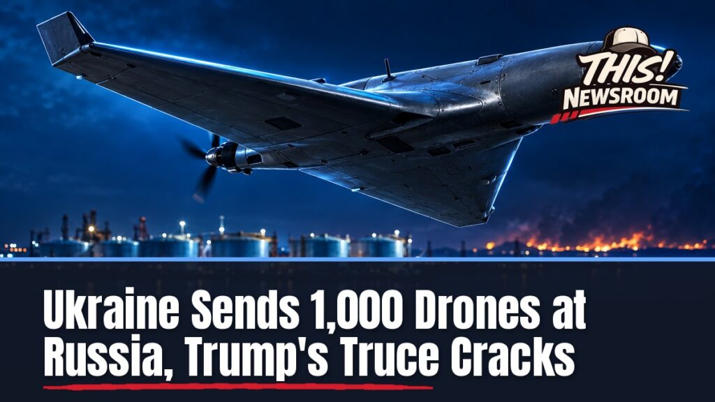Ukraine drone attack leaves oil terminal tanks burning at night in St. Petersburg, Russia