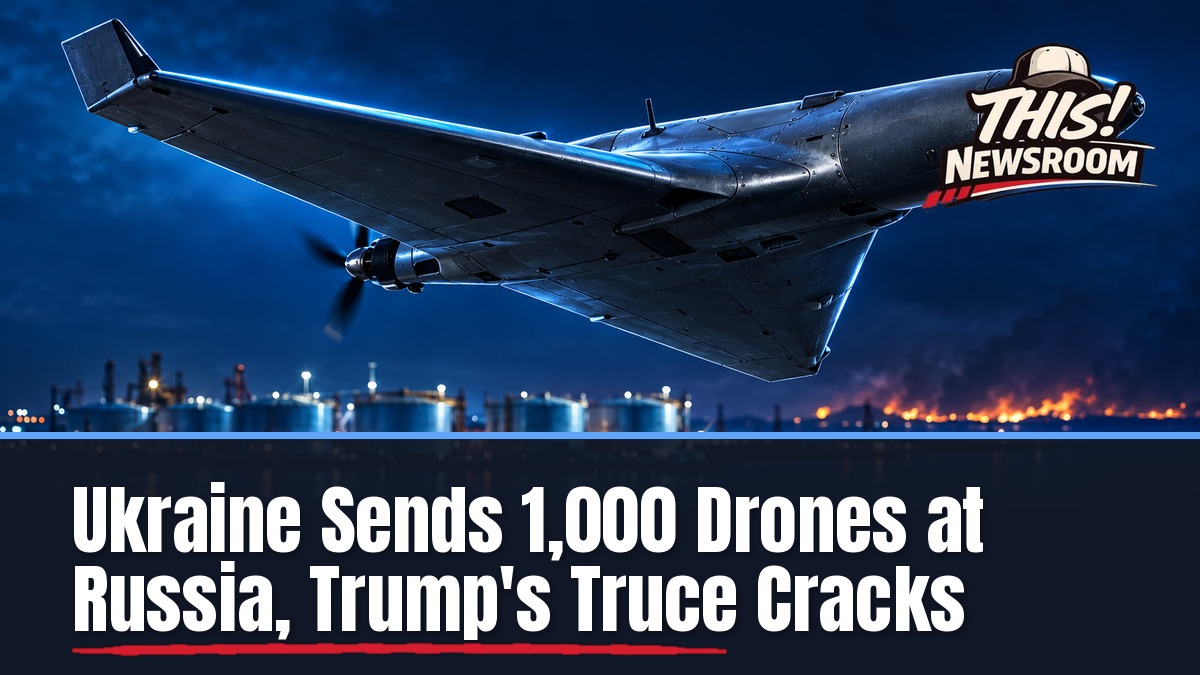 Ukraine drone attack leaves oil terminal tanks burning at night in St. Petersburg, Russia