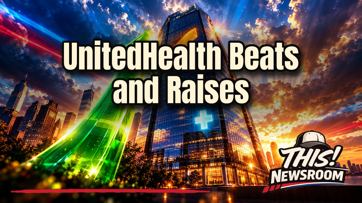 UnitedHealth earnings Q3 2026 shown with a glowing UnitedHealth logo over a Wall Street skyline and rising green arrows