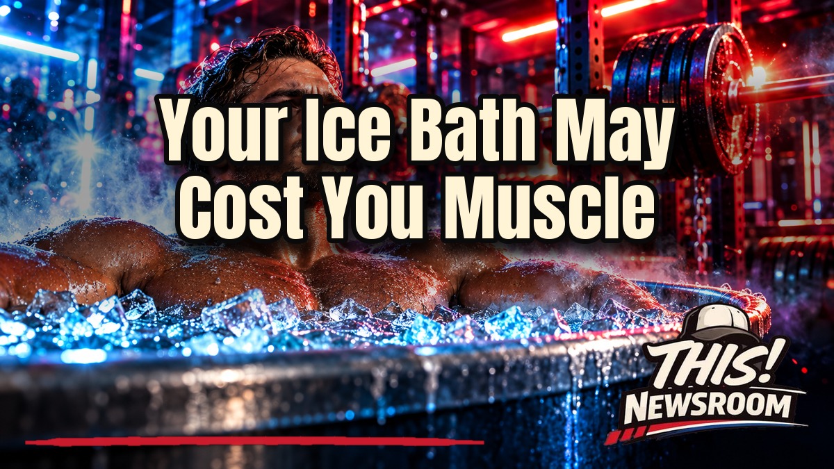 Athlete sitting in an ice bath after a workout, illustrating workout recovery methods